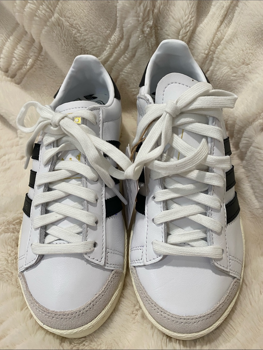 adidas White Sneakers with Black Stripes - Women's Casual Trainers